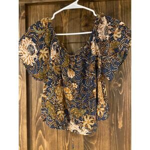 Madewell Silk Ruffle Collar Off the Shoulder Blouse